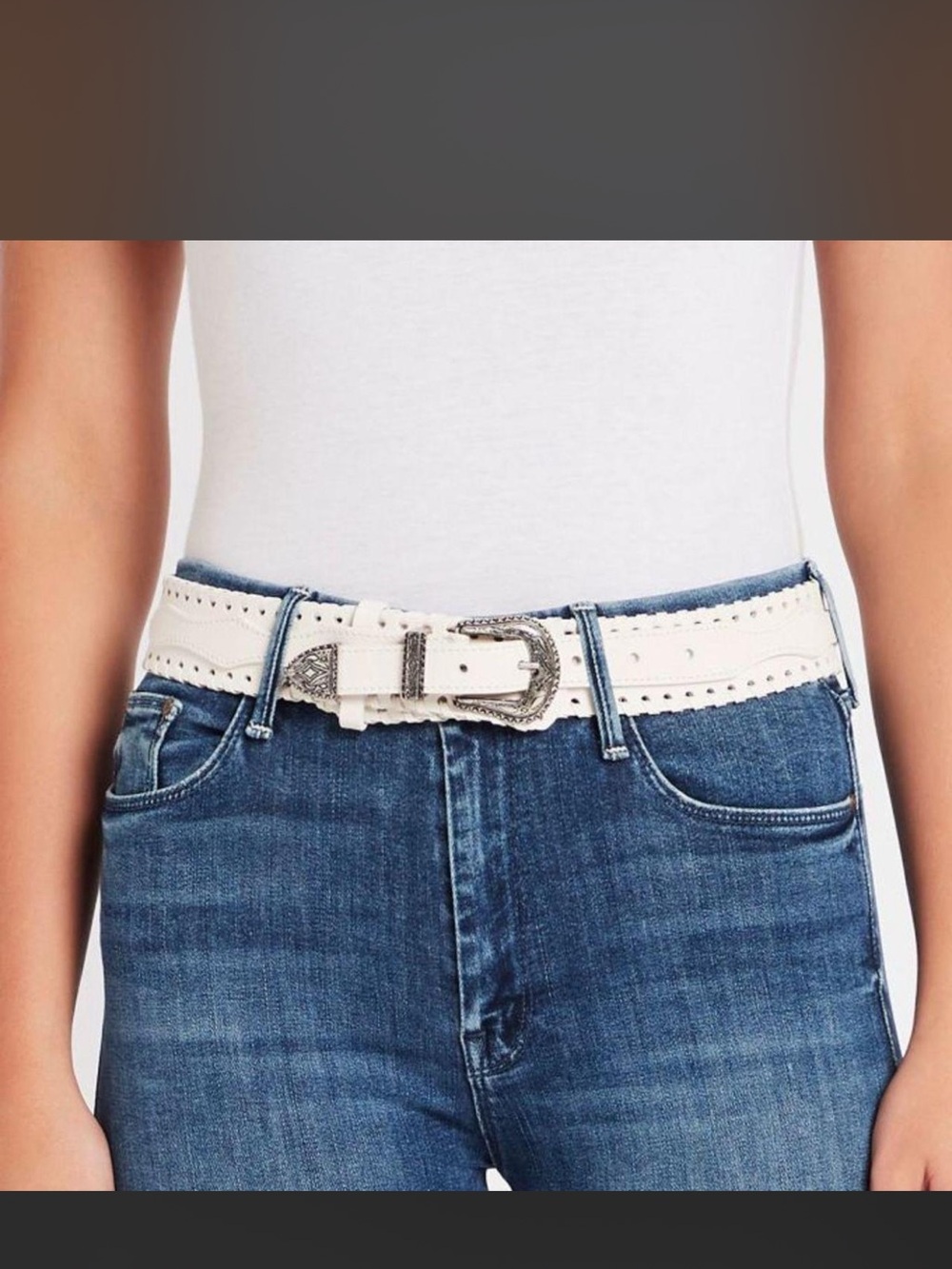 Brand new IRO Paris white crystal buckle leather belt